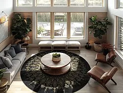 Round rug - Sandrigo (black/gold)