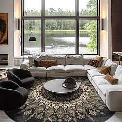 Round rug - Sandrigo (black/gold)