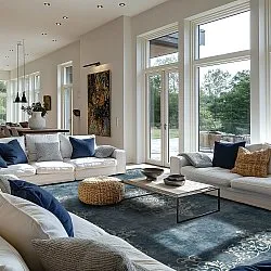Wilton rug - Santi (blue/beige)