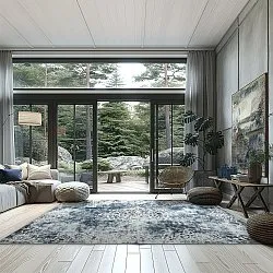 Wilton rug - Santi (bluish grey/white)