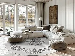 Round rug - Santi (white/black)