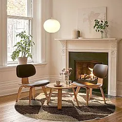Round rug - Siberia Natural Cotton Shaggy (beige/brown)