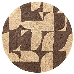 Round rug - Siberia Natural Cotton Shaggy (beige/brown)