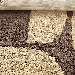 Round rug - Siberia Natural Cotton Shaggy (beige/brown)