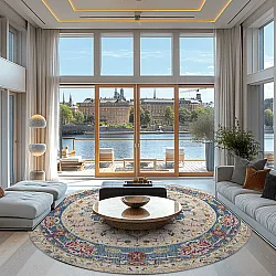 Round rug - Siliana (blue)
