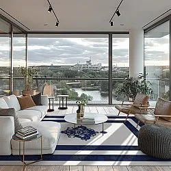 Wilton rug - Soros (blue/white)