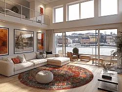 Round rug - Soussi (red/multi)