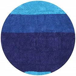 Round rug - Taro Natural Cotton Shaggy (blue)