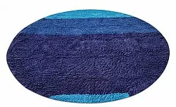 Round rug - Taro Natural Cotton Shaggy (blue)