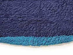 Round rug - Taro Natural Cotton Shaggy (blue)