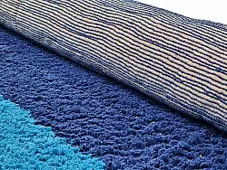 Round rug - Taro Natural Cotton Shaggy (blue)