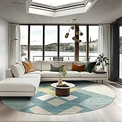 Round rug - Temara (blue/multi)