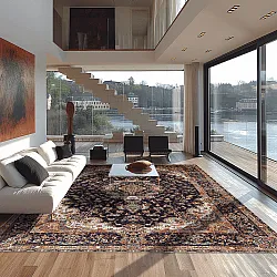 Wilton rug - Vakifli (black/multi)