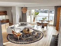 Round rug - Vakifli (black/multi)