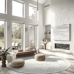 Round rug - Valenza (white/beige)