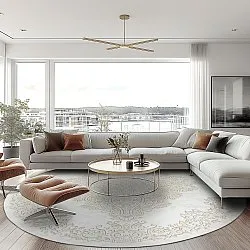Round rug - Valenza (white/beige)