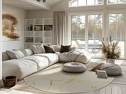 Round rug - Vieste (beige/gold)