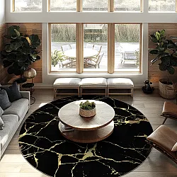 Round rug - Vieste (black/gold)