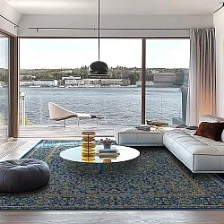 Wilton rug - Vinadio (blue/gold)