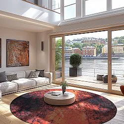 Round rug - Wells (orange)