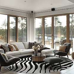 Round rug - Zebra (black/white)