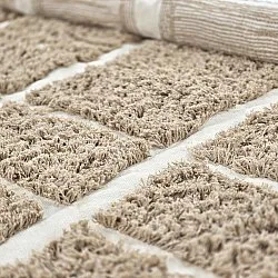 Round rug - Zola Natural Cotton Shaggy (beige)