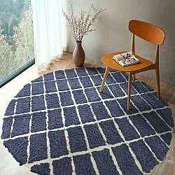 Round rug - Zola Natural Cotton Shaggy (blue)
