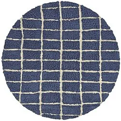 Round rug - Zola Natural Cotton Shaggy (blue)