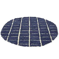 Round rug - Zola Natural Cotton Shaggy (blue)