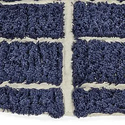 Round rug - Zola Natural Cotton Shaggy (blue)