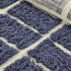 Round rug - Zola Natural Cotton Shaggy (blue)