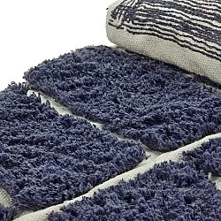 Round rug - Zola Natural Cotton Shaggy (blue)