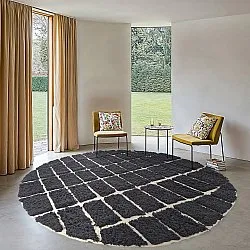 Round rug - Zola Natural Cotton Shaggy (dark grey)