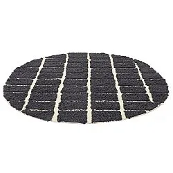 Round rug - Zola Natural Cotton Shaggy (dark grey)