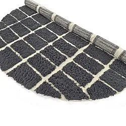 Round rug - Zola Natural Cotton Shaggy (dark grey)