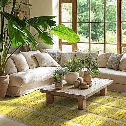 Shaggy rugs - Zola Natural Cotton Shaggy (yellow)