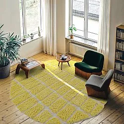 Round rug - Zola Natural Cotton Shaggy (yellow)