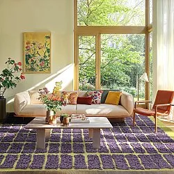 Shaggy rugs - Zola Natural Cotton Shaggy (purple)