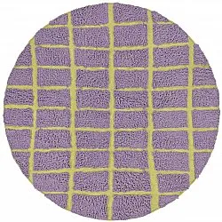Round rug - Zola Natural Cotton Shaggy (purple)