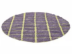 Round rug - Zola Natural Cotton Shaggy (purple)