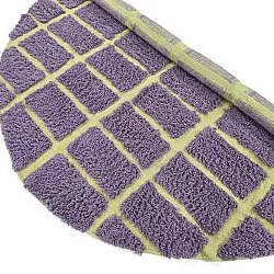 Round rug - Zola Natural Cotton Shaggy (purple)