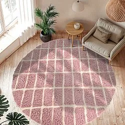 Round rug - Zola Natural Cotton Shaggy (pink)
