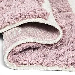 Round rug - Zola Natural Cotton Shaggy (pink)