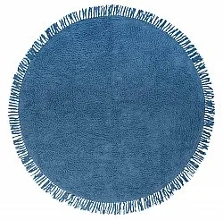 Round rug - Alba Natural Cotton Shaggy (blue)