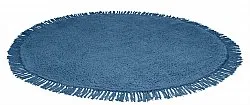 Round rug - Alba Natural Cotton Shaggy (blue)