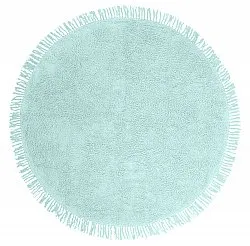 Round rug - Alba Natural Cotton Shaggy (turquoise)