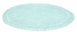 Round rug - Alba Natural Cotton Shaggy (turquoise)