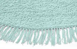 Round rug - Alba Natural Cotton Shaggy (turquoise)