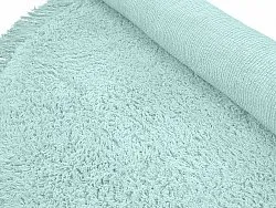 Round rug - Alba Natural Cotton Shaggy (turquoise)