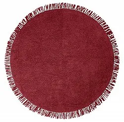 Round rug - Alba Natural Cotton Shaggy (burgundy)